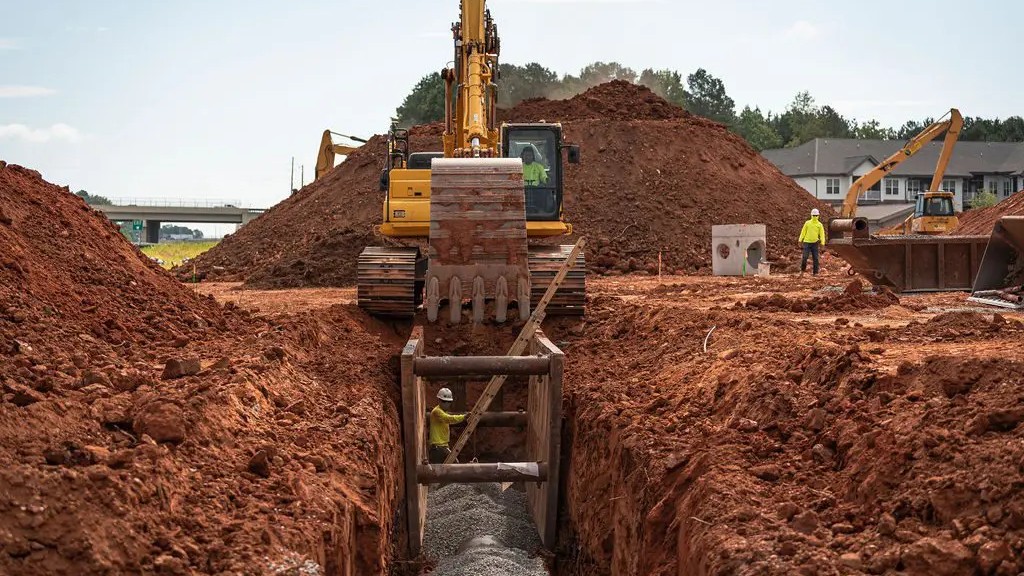 Drainage system installation and excavation